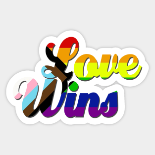 Love Wins Diverse Pride Flag Sticker